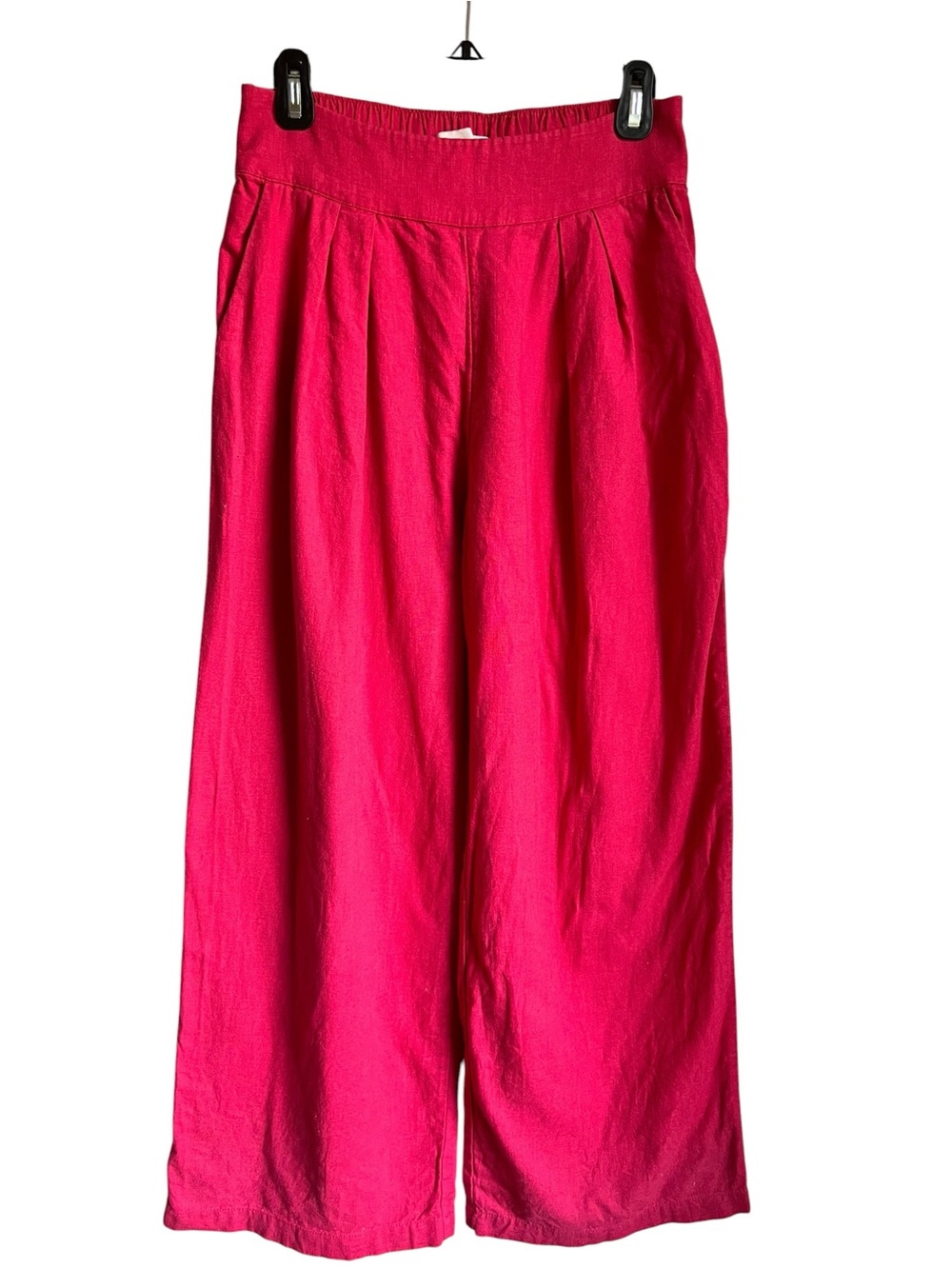 Abercrombie & Fitch Pants Women Small Linen Blend Tailored Wide Leg Pink Coastal